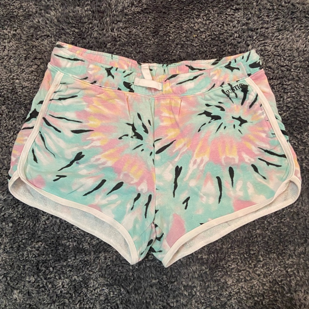 Justice Tie-Dye Pastel Dolphin Shorts, 14/16, XL